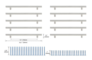 Quinn 7-9/16" Center to Center Brushed Nickel Bar Pull Multipack (set of 10)
