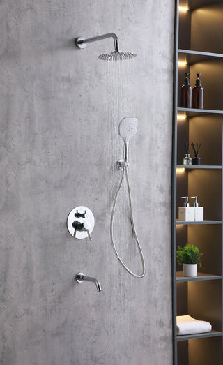 George Complete Shower and Tub Faucet with Rough-in Valve in Chrome