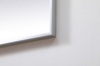 Metal Frame Square Mirror 30 inch in Silver