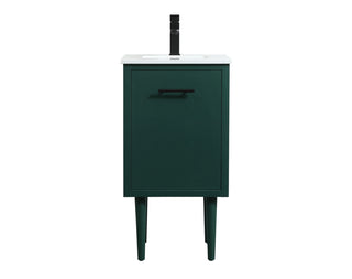 18 inch Single bathroom vanity in green