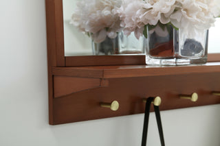 Entryway mirror with shelf  34 inch x 21 inch in pecan