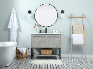 40 inch Single bathroom vanity in concrete grey