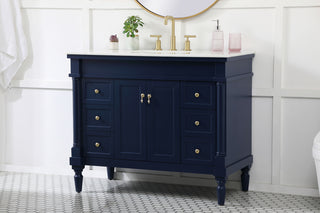 42 inch Single bathroom vanity in blue