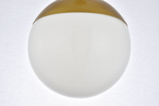 Eclipse 1 Light Brass Pendant With Frosted White Glass