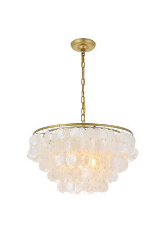 Selene 4 light Brass Pendant