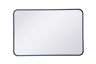 Soft corner metal rectangular mirror 24x36 inch in Blue