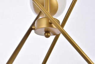 Axl 24 inch pendant in brass with white shade