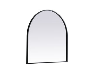 Metal Frame Arch Mirror 30x30 Inch in Black