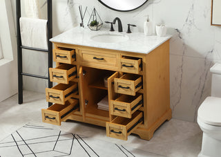 42 inch Single bathroom vanity in natural wood