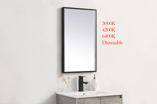 Pier 18x30 inch LED mirror with adjustable color temperature 3000K/4200K/6400K in black