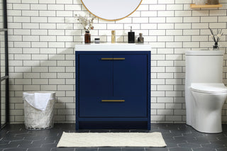 30 inch Single bathroom vanity in Blue