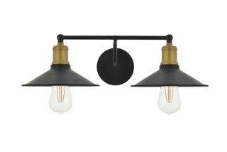 Etude  2 light brass and black Wall Sconce