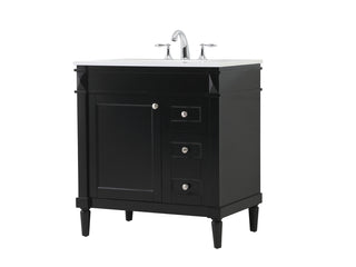 32 inch Single bathroom vanity in black