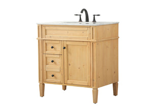 32 inch Single bathroom vanity in natural wood