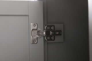 16 Inch Wide Bathroom Linen Storage Freestanding Cabinet In Grey