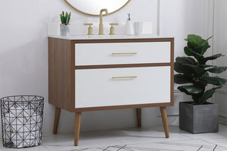 36 inch bathroom Vanity in White with Backsplash