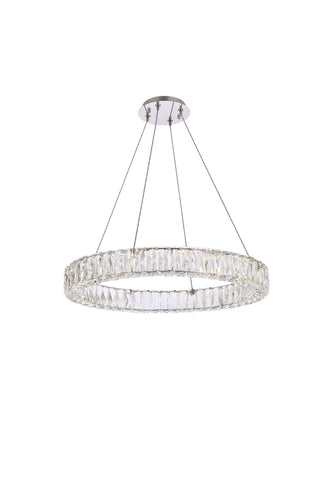 Monroe 26 inch LED round Single pendant in chrome