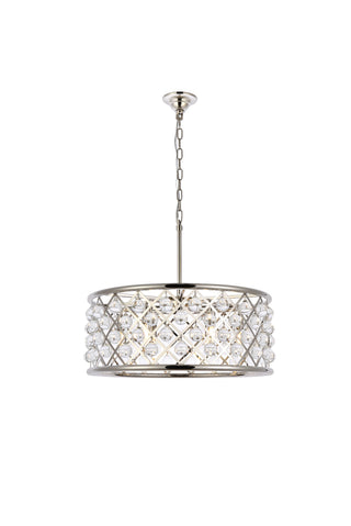 Madison 6 light polished Nickel Chandelier Clear Royal Cut Crystal