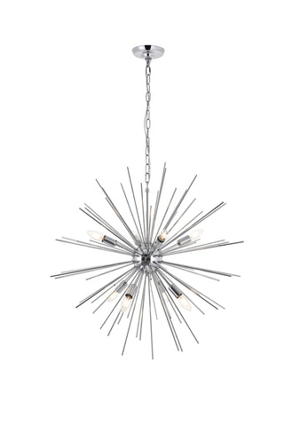 Timber 8 light Chrome Pendant