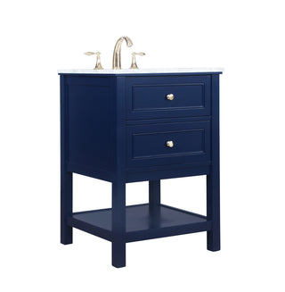 24 inch Single bathroom vanity in Blue