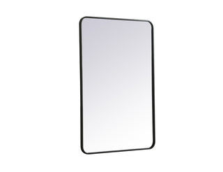 Soft corner metal rectangular mirror 28x42 inch in Black