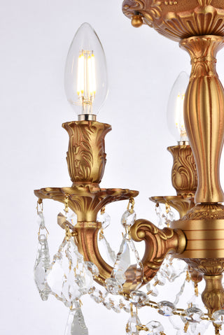 Rosalia 3 light French Gold Flush Mount Clear Royal Cut Crystal