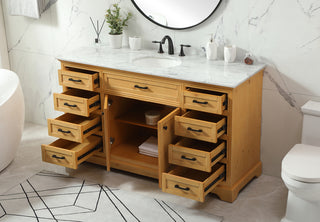 60 inch Single bathroom vanity in natural wood