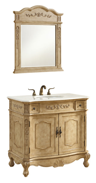 36 In. Single Bathroom Vanity Set In Antique Beige