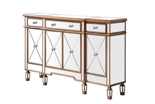 3 Drawer 4 Door Cabinet 60 in. x 14 in. x 36 in. in Gold Clear