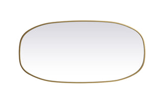 Metal Frame Oval Mirror 24x48 Inch in Brass