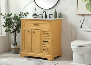 32 inch Single bathroom vanity in natural wood