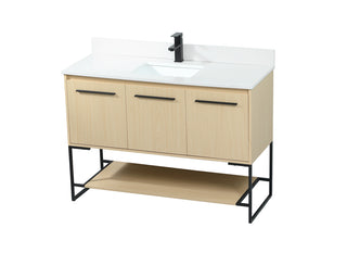 48 inch Single bathroom vanity in maple with backsplash