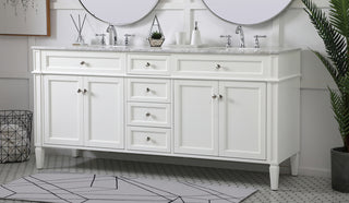 72 inch double bathroom vanity in white