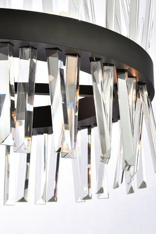 Serephina 20 inch crystal round pendant light in black