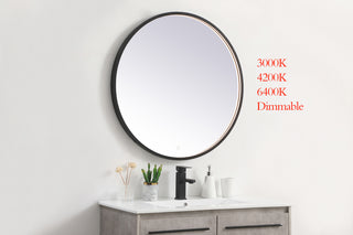 Pier 32 inch LED mirror with adjustable color temperature 3000K/4200K/6400K in black