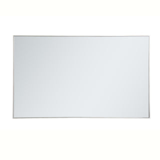 Metal frame rectangle mirror 36 inch in silver