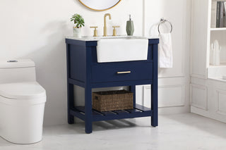 30 inch Single bathroom vanity in blue