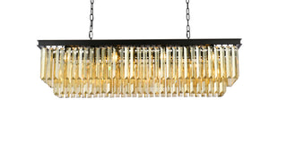 Sydney 12 light Matte Black Chandelier Golden Teak (Smoky) Royal Cut Crystal