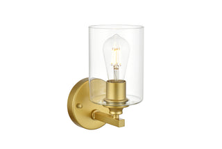 Mayson 1 light Brass and Clear Bath Sconce