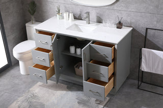 54 Inch SIngle Bathroom Vanity In Grey