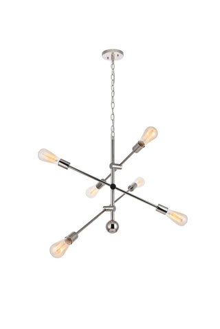 Axel 6 Lights polished Nickel Pendant