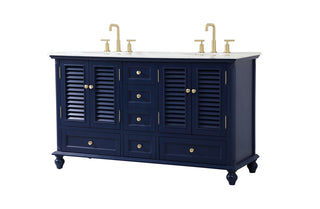 60 inch double bathroom vanity in blue