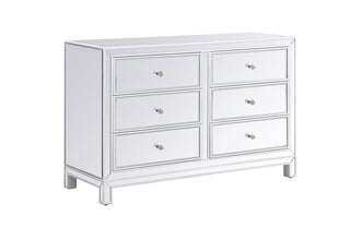 48 inch mirrored six drawer cabinet in white