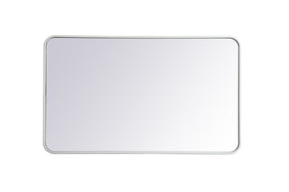 Soft corner metal rectangular mirror 24x40 inch in White