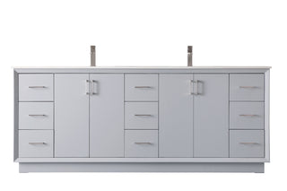 84 Inch Double Bathroom Vanity In Grey