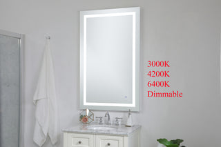 Helios 30in x 48in Hardwired LED mirror with touch sensor and color changing temperature 3000K/4200K/6400K