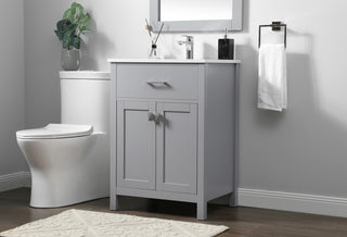 24 Inch SIngle Bathroom Vanity In Grey