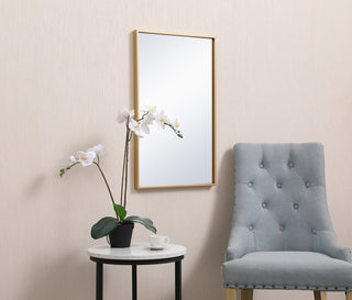 Metal frame rectangle mirror 18x28 inch in brass