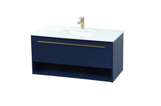 40 inch Single bathroom vanity in blue