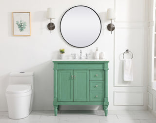 36 inch Single bathroom vanity in vintage mint